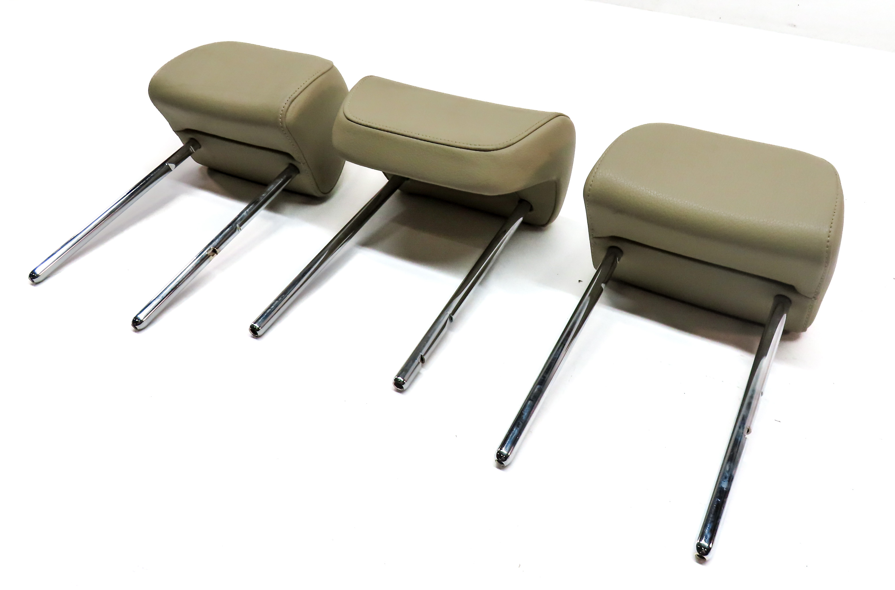 13-17 AUDI Q5 SQ5 (B8 8R) REAR LEFT CENTER RIGHT SEAT HEADREST SET/3 (Beige) — exact item pictured
